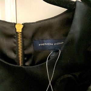 NWT FRENCH CONNECTION BLACK WENDY COTTON RUFFLE DRESS